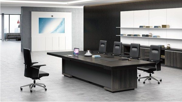 現代高檔長條10人油漆實木辦公室會議桌會議臺洽談桌廠家定制