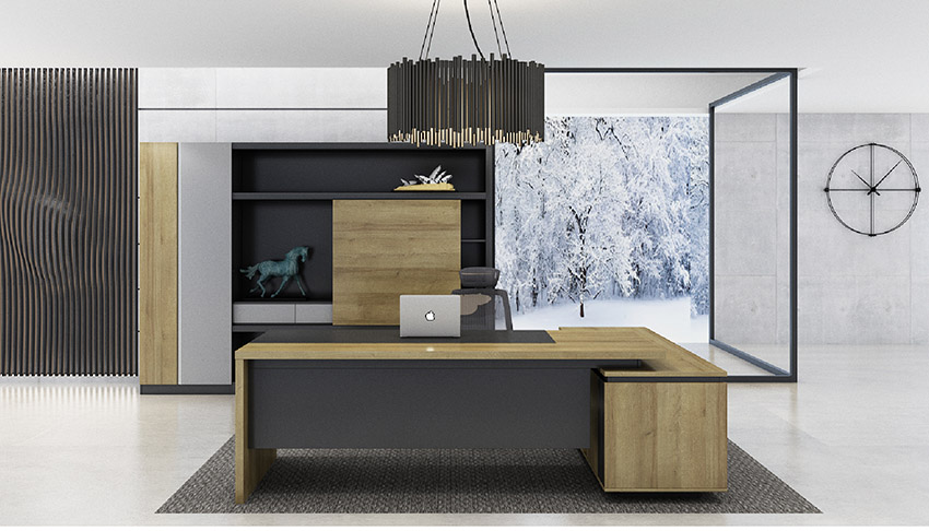 現代簡約性價比高板式老板辦公桌椅大班臺