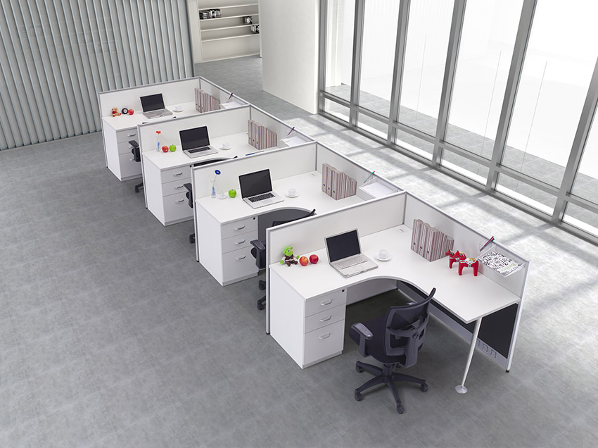 簡約1型轉(zhuǎn)角四人屏風(fēng)辦公桌隔斷 屏風(fēng)工作位 屏風(fēng)卡位廠家價(jià)格定做