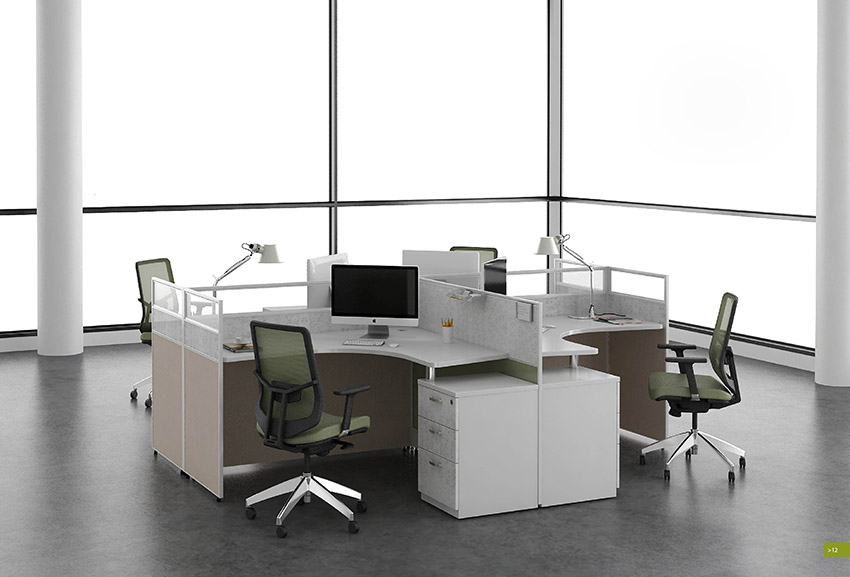 簡約轉角四人屏風辦公桌隔斷 屏風工作位 屏風卡位 廠家價格定制