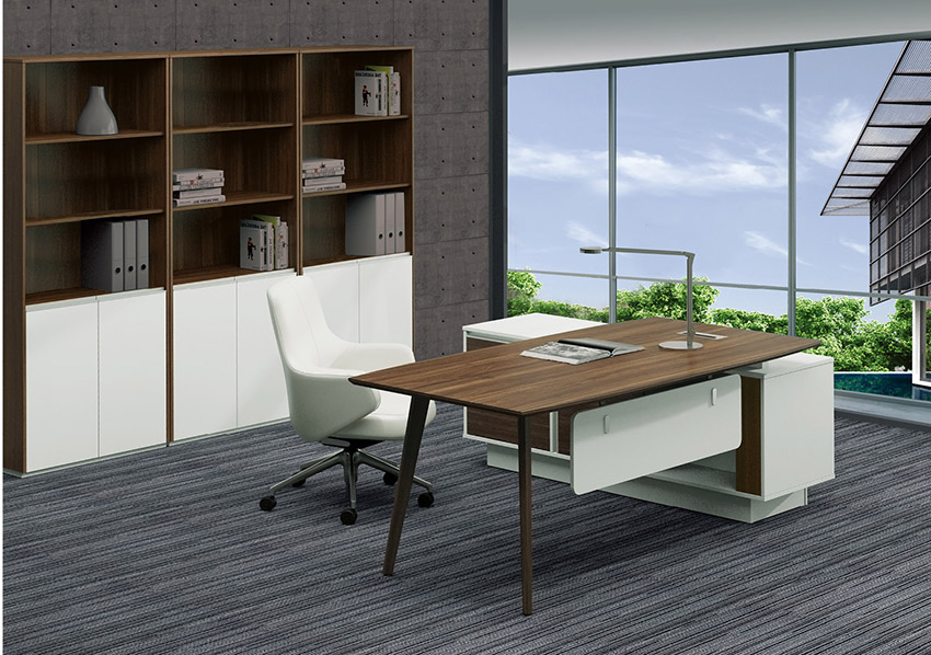 現代時尚簡約板式老板經理辦公桌椅辦公臺大班臺寫字臺定制