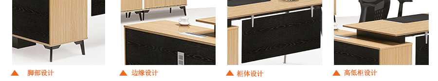 仿木紋系列老板辦公桌細節